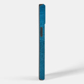 Coques Case-Mate iPhone Cuir bleu monogramme (Verso / Droite)