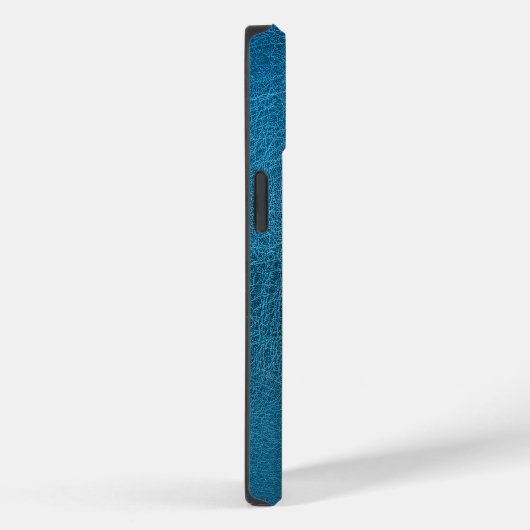 Coques Case-Mate iPhone Cuir bleu monogramme (Verso / Droite)