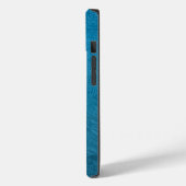 Coques Case-Mate iPhone Cuir bleu monogramme (Verso / Gauche)