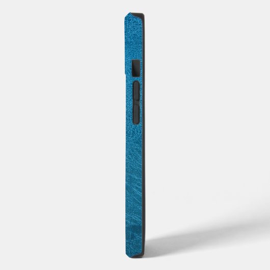 Coques Case-Mate iPhone Cuir bleu monogramme (Verso / Gauche)