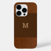 Coques Case-Mate iPhone Cuir Brown avec monogramme classique (Verso)