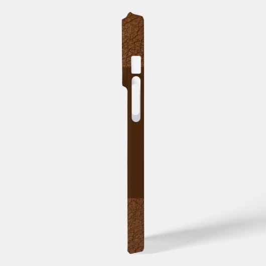 Coques Case-Mate iPhone Cuir Brown avec monogramme classique (Verso / Gauche)