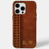 Coques Case-Mate iPhone Cuir Brown Comme Monogramme (Verso)