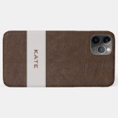 Coques Case-Mate iPhone Cuir Brown Faux personnalisé (Dos (Horizontal))