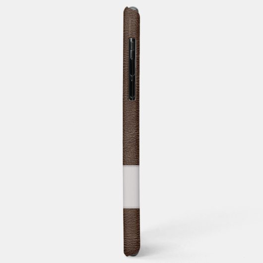 Coques Case-Mate iPhone Cuir Brown Faux personnalisé (Dos/Gauche)