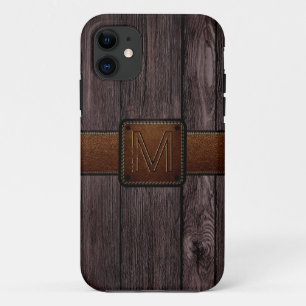 Etui iPhone Case-Mate Cuir Brown Look Bois foncé