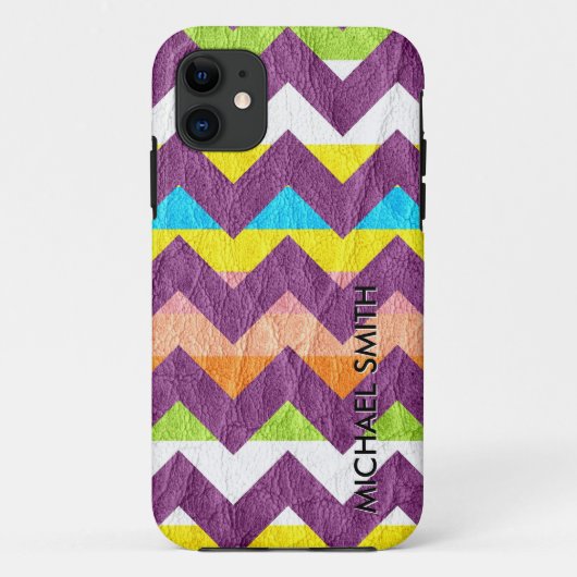 Coques Case-Mate iPhone Cuir coloré Chevron (Dos)