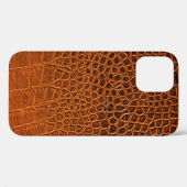 Coques Case-Mate iPhone Cuir de crocodile Brown (Verso (horizontal))