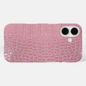 Coques Case-Mate iPhone Cuir de crocodile rose esthétique (Verso (horizontal))