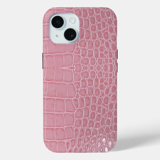 Coques Case-Mate iPhone Cuir de crocodile rose esthétique (Verso)