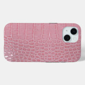 Coques Case-Mate iPhone Cuir de crocodile rose esthétique (Verso (horizontal))
