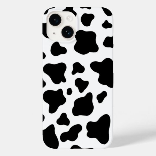 Coques Case-Mate iPhone Cuir de vache faux noir et blanc chic (Verso)