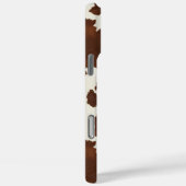 Coques Case-Mate iPhone Cuir de vache marron monogrammé (Verso / Droite)