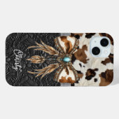 Coques Case-Mate iPhone Cuir de vache noir Bijou Arc (Verso (horizontal))