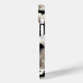 Coques Case-Mate iPhone Cuir de vache noir et blanc aspect fourrure (Verso / Gauche)