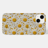Coques Case-Mate iPhone Cuir gravé et outillé à l'aspect de tournesols (Verso (horizontal))