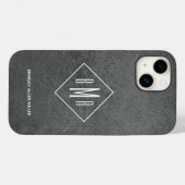 Coques Case-Mate iPhone Cuir gris monogramme (Verso (horizontal))