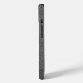 Coques Case-Mate iPhone Cuir gris monogramme (Verso / Gauche)