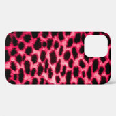Coques Case-Mate iPhone Cuir léopard : Texture rouge-noir. (Verso (horizontal))