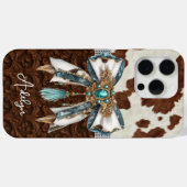 Coques Case-Mate iPhone Cuir Marron Cuir de Vache Orné d'un Nœud (Verso (horizontal))