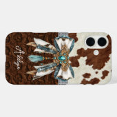 Coques Case-Mate iPhone Cuir Marron Cuir de Vache Orné d'un Nœud (Verso (horizontal))