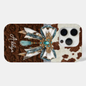 Coques Case-Mate iPhone Cuir Marron Cuir de Vache Orné d'un Nœud (Verso (horizontal))