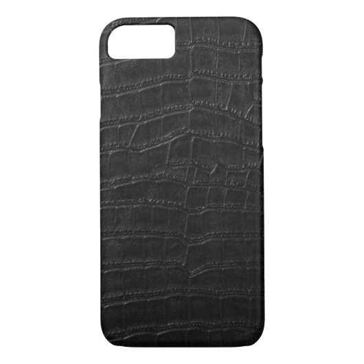 Coques Case-Mate iPhone cuir noir d'alligator (Dos)