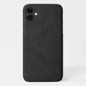 Coques Case-Mate iPhone Cuir Noir Élégant Avec Texture (Dos)