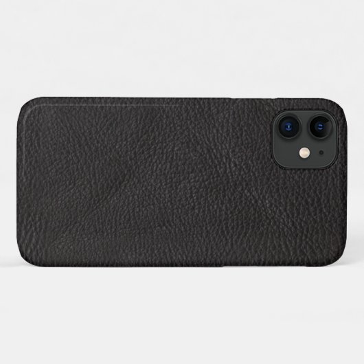 Coques Case-Mate iPhone Cuir Noir Élégant Avec Texture (Dos (Horizontal))