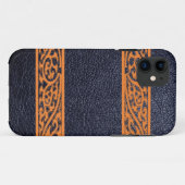 Coques Case-Mate iPhone Cuir noir moderne (Dos (Horizontal))