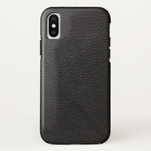 Coques Pour iPhone Cuir noir texturé
