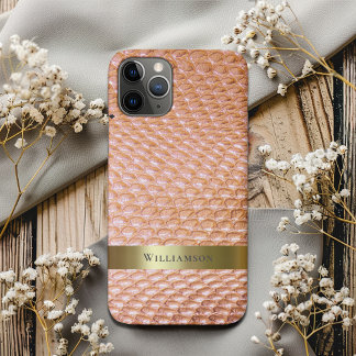 Case-Mate iPhone Case Cuir numérique en cuivre Snakeskin métal or