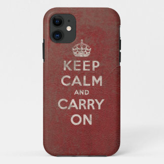 Coque iPhone 11 Cuir rouge vintage