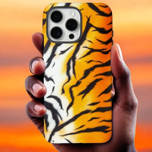 Coques Case-Mate iPhone Cuir sauvage Orange Tiger