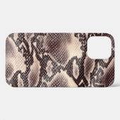 Coques Case-Mate iPhone Cuir serpent : texture brune transparente (Verso (horizontal))