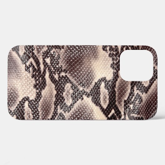 Coques Case-Mate iPhone Cuir serpent : texture brune transparente (Verso (horizontal))