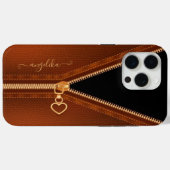 Coques Case-Mate iPhone Cuir Simulé Zip à Coeur (Verso (horizontal))