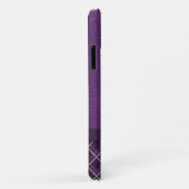 Coques Case-Mate iPhone Cuir violet rustique et tartan violet (Dos/Droite)