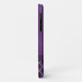Coques Case-Mate iPhone Cuir violet rustique et tartan violet (Dos/Gauche)