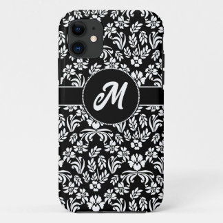 Case-Mate iPhone Case Cuisine à Damas Florale noire et blanche personnal