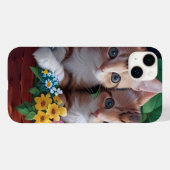 Coques Case-Mate iPhone Cuisinement Cute Kittens dans un panier à fleurs (Verso (horizontal))