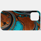 Coques Case-Mate iPhone Cuivre avec abstrait Turquoise (Verso (horizontal))