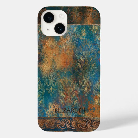 Coques Case-Mate iPhone Cuivre Patine Turquoise Clair (Verso)