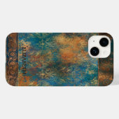 Coques Case-Mate iPhone Cuivre Patine Turquoise Clair (Verso (horizontal))