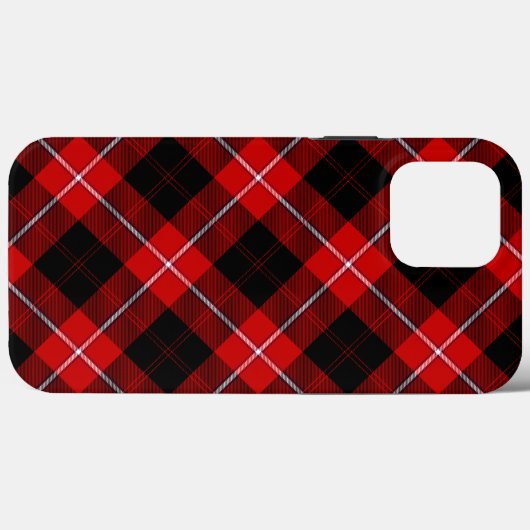 Coques Case-Mate iPhone Cunningham Tartan rouge noir (Verso (horizontal))