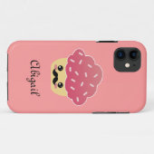 Coques Case-Mate iPhone Cupcake rose Kawaii avec Moustache (Dos (Horizontal))