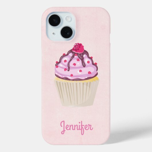 Coques Case-Mate iPhone Cupcake sucré avec framboise sur le dessus Personn (Verso)