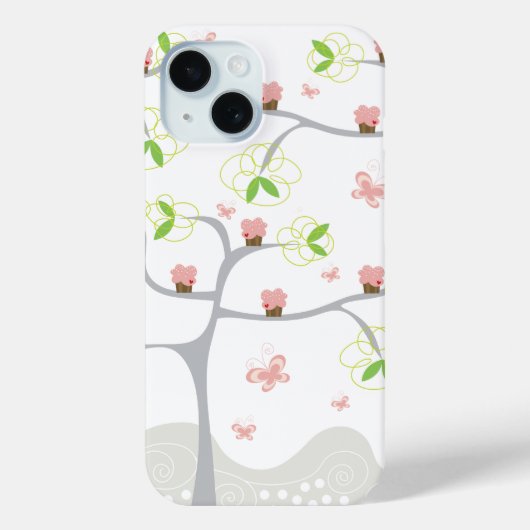 Coques Case-Mate iPhone Cupcakes Whimsical Tree Butterflies Sweet Birthday (Verso)