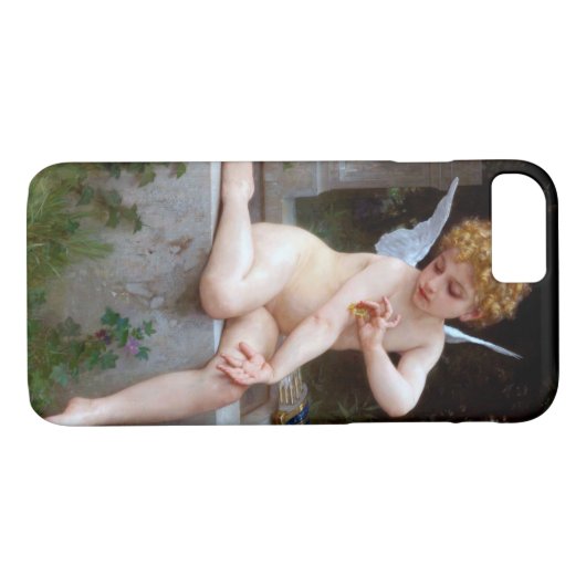 Coques Case-Mate iPhone Cupidé avec un papillon, Bouguereau (Dos (Horizontal))