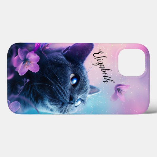 Coques Case-Mate iPhone Curieux chat (Verso (horizontal))